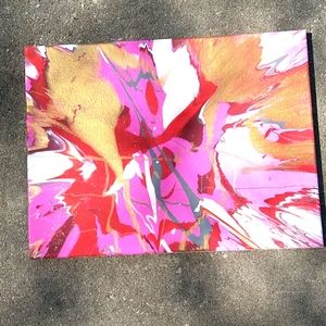 Pink red gold painting, wall decor. Art